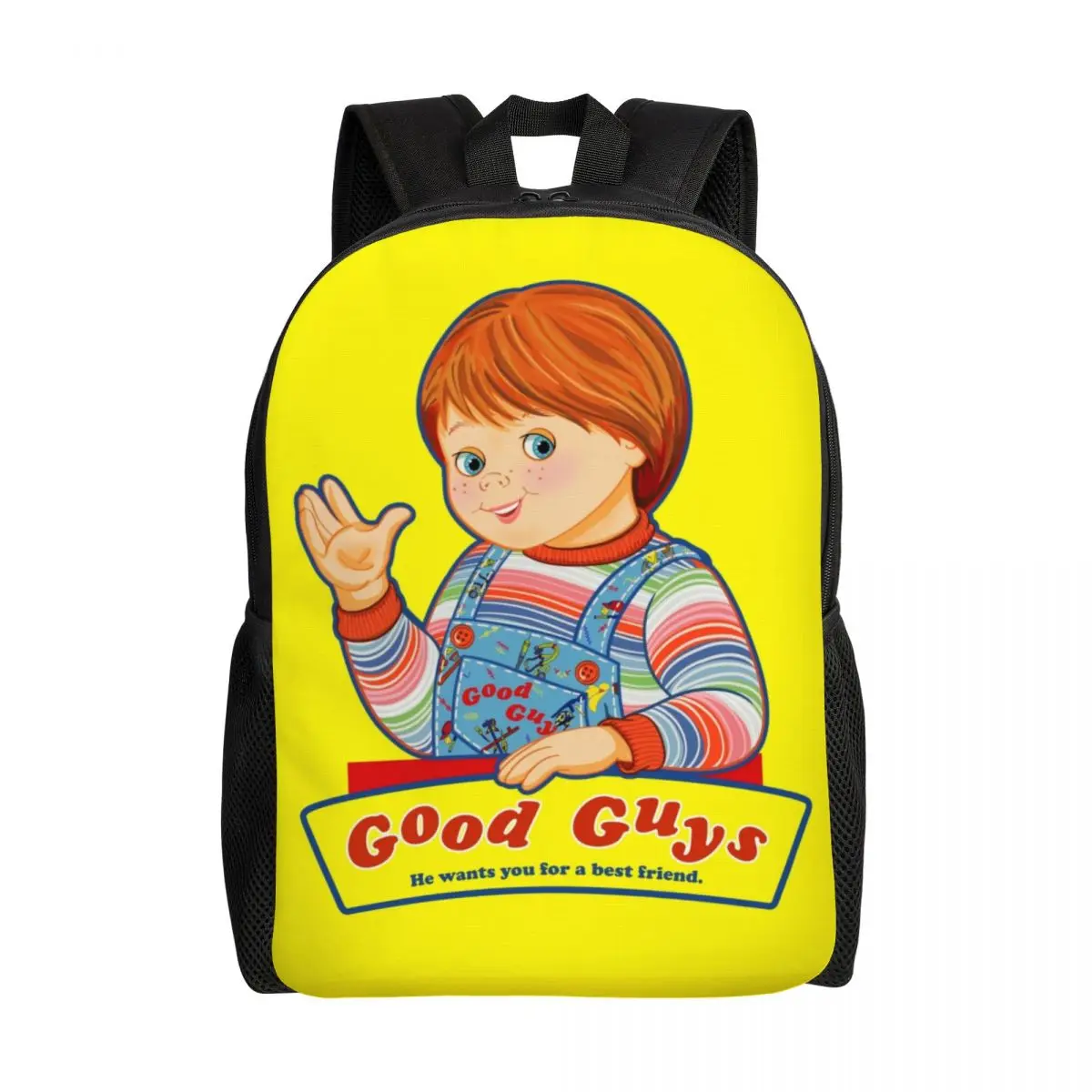 

Good Guys Child's Play Laptop Backpack Women Men Basic Bookbag for College School Student Chucky Doll Bags