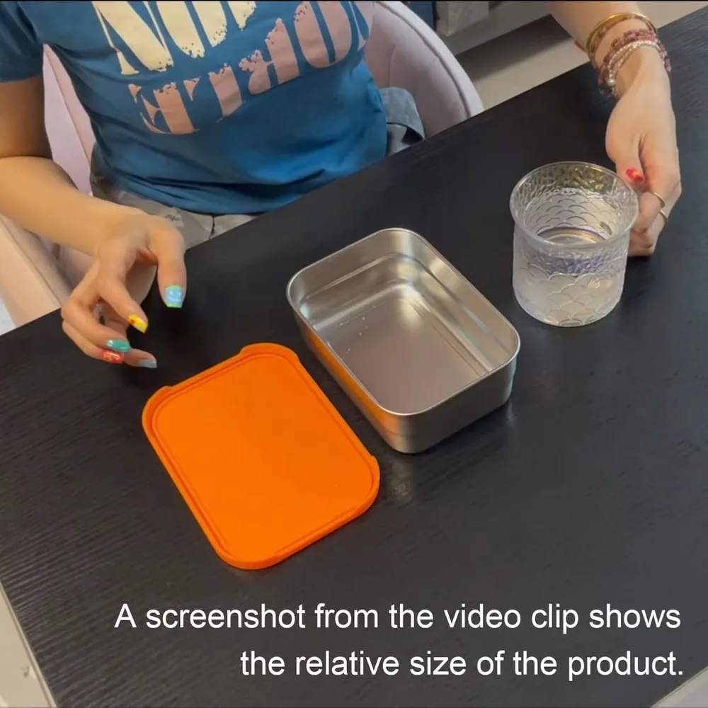 Contenitore in acciaio inossidabile con coperchio, contenitore per il pranzo con coperchio in silicone a prova di perdite, bento box per alimenti