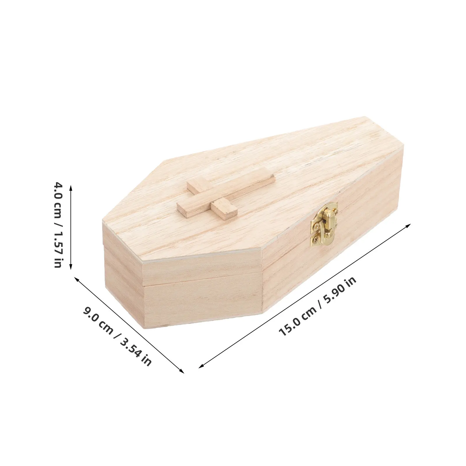 Halloween Jewelry Box Coffin Design Small Portable Wood Material No Fading No Deformation Reusable Festive Decoration Jewelry