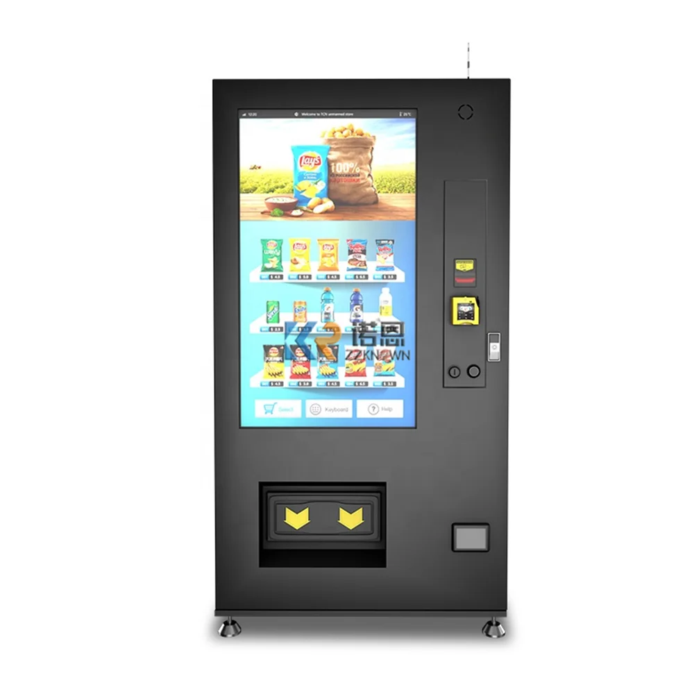 

Big Touch Screen Automatic Tea Coffee Combo Refrigerated Vending Machine Cola Candies Water Vending Machine for Foods and Drinks