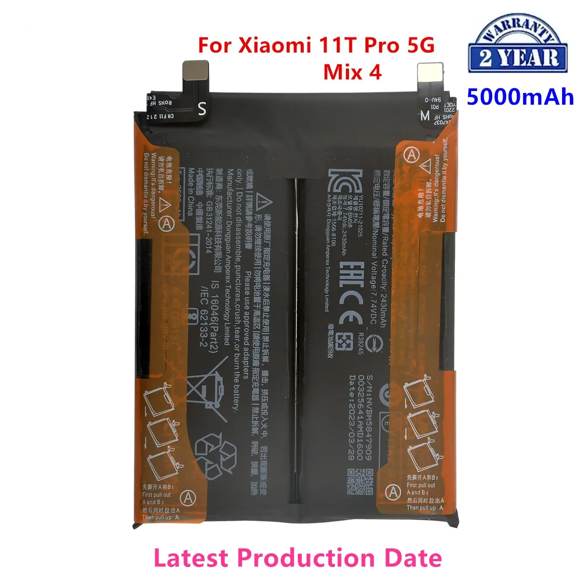 100% Orginal BM58 5000mAh bateria do Xiaomi 11T Pro 5G/ Mix 4 zamienne baterie do telefonu + narzędzia