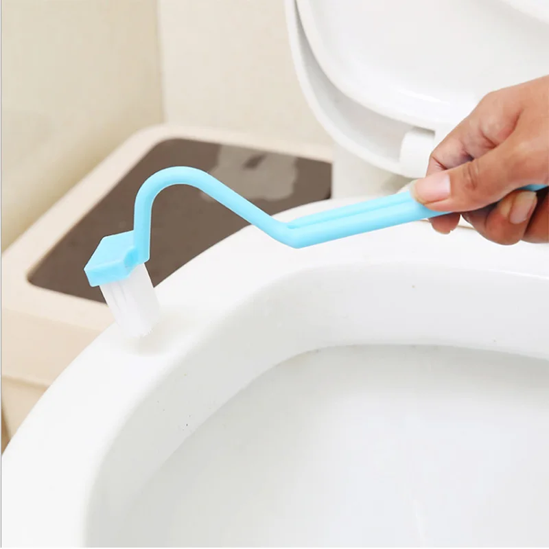 V Shape Toilet Brush Curved Long Handle Toilet Rim Easy Clean Corner Deeply Cleaning Brush Home Hotel Bathroom