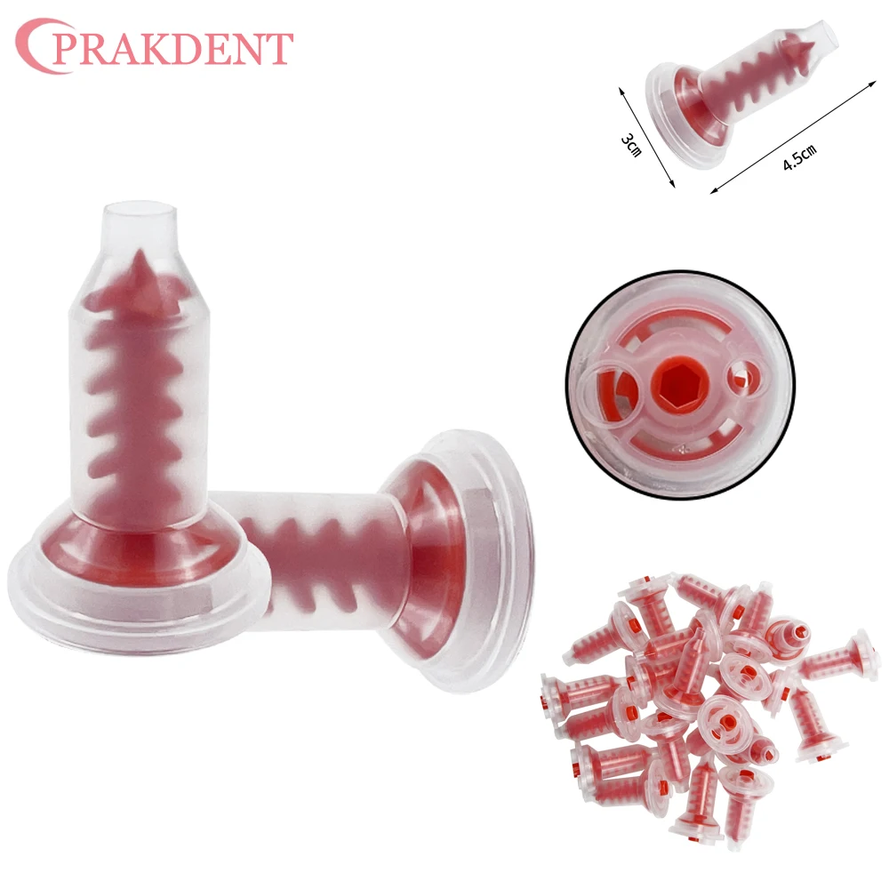 Dental Dynamic Mixing Tips Silicon Rubber Conveying Mixing Head Dentistry Impression Material For Imprinting Machine 50pcs