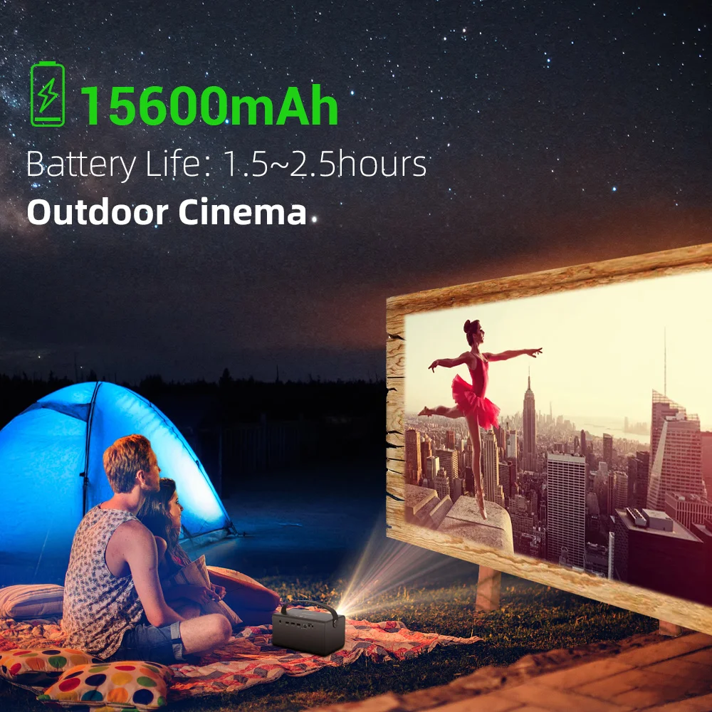 

BYINTEK R17 Dlp Mini Portable Projector 1080p 4K 3D Smart Home Projector Mobile Phone Projector With Battery