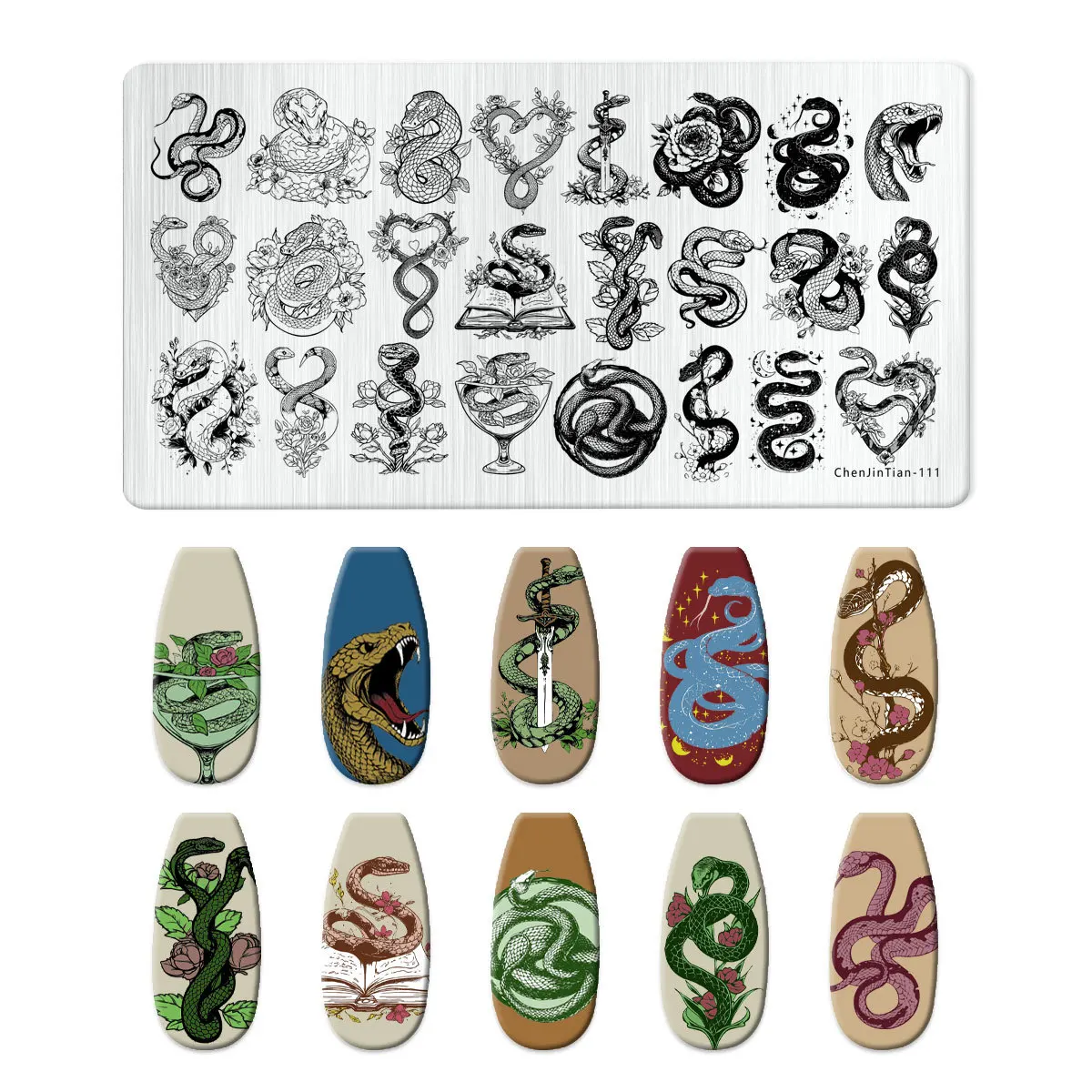 1PC Luxury Nail Art Stamping Plate DIY snake serpentine Pattern Graffiti Manicure Image Template Charm Nails Stencil Tools