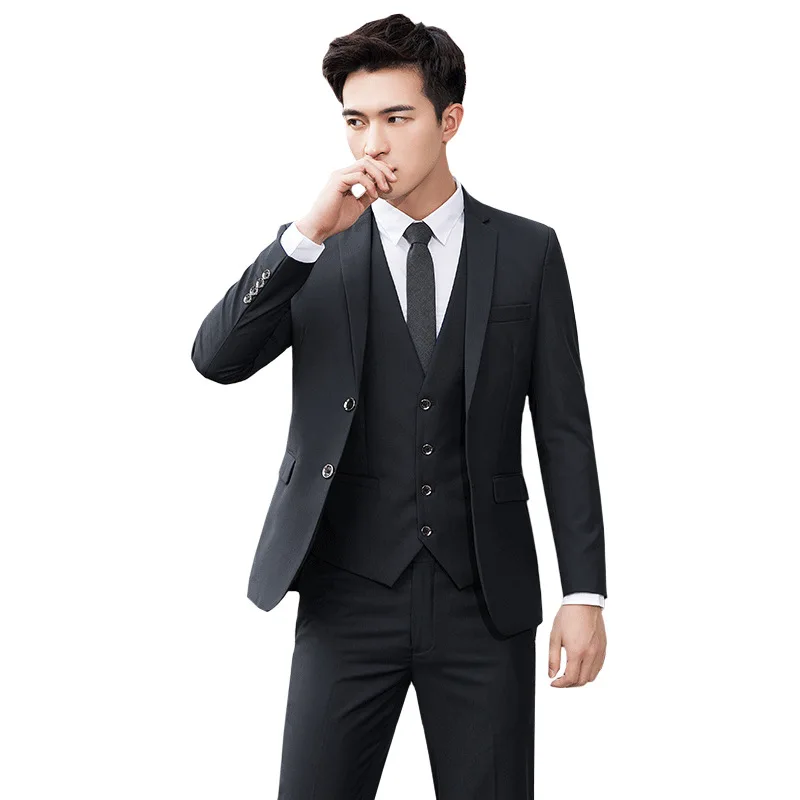 

lis2349 Men's short-sleeved suit men's trend new round neck summer loose men's suit