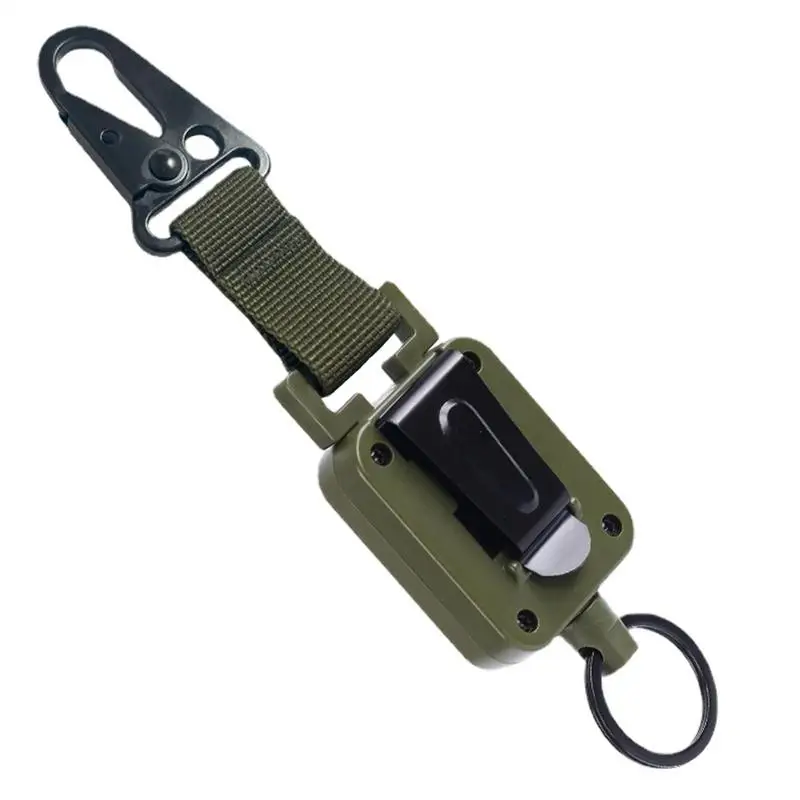 Einziehbarer Schlüsselanhänger, Outdoor-Karabiner, Ausweishalter, Teleskop-Schlüsselanhänger, Anti-Verlust, Camping-Werkzeuge für Reisen, Arbeit