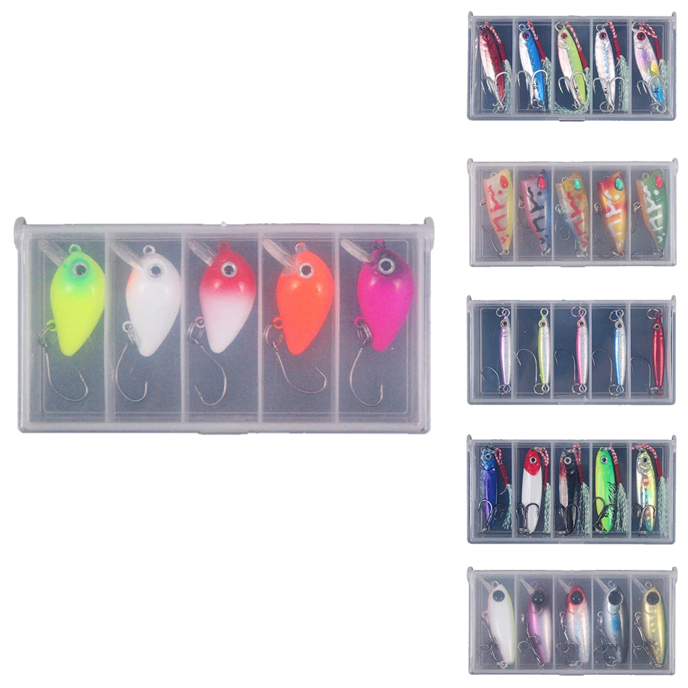 

5 Pcs Set Lure Bait Fishing Lures Trout Swim Baits Slow Sinking Bionic Swimming Lures For Bass Fishing Lures With Box Package