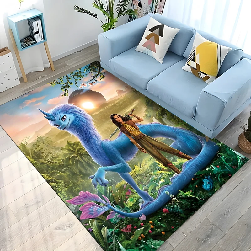 Disne Cartoon Raya and The Last Dragon Printed Floor Mat Carpet Living Room Bedroom Bedside Window Sill Bathroom Floor Mat