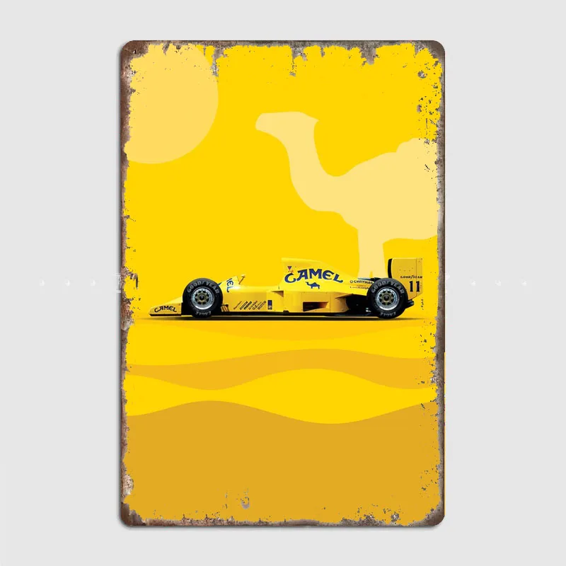 Lotus 99T Camel Livery New Racing Legendary Racing Liveries Metal Sign Poster Garage Decoration Club Tin Sign Home Room Decor