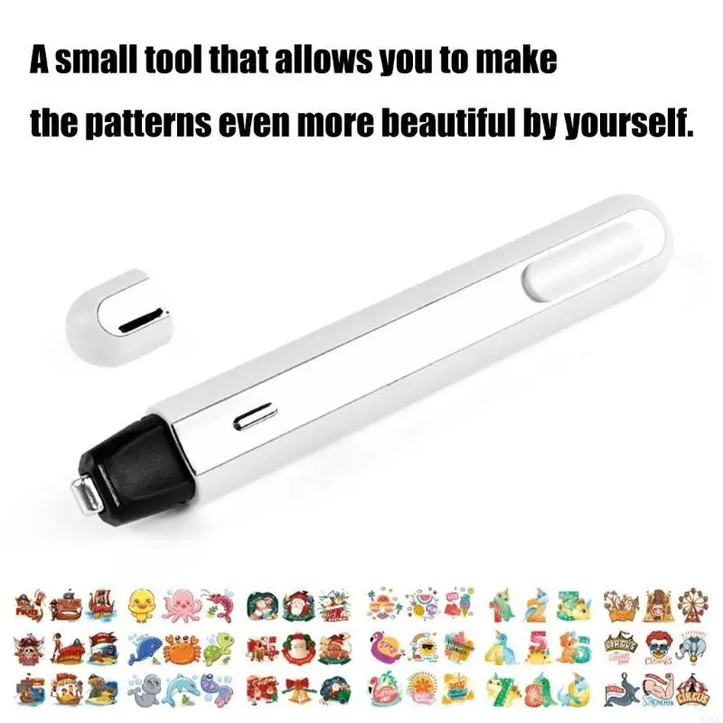 قلم ضغط حراري صغير لإعداد درجة الحرارة قابل للتعديل لورق القماش والجلد D5QC #1