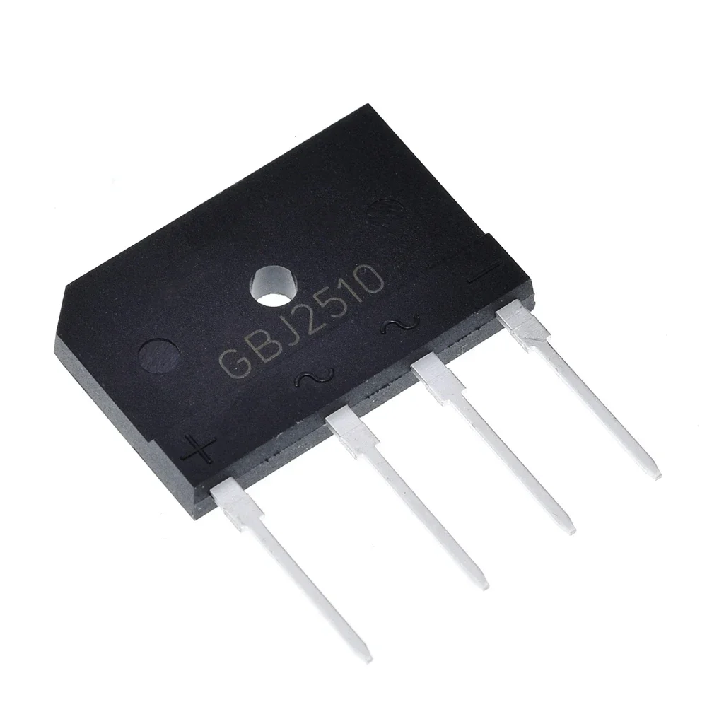 10PCS  25A 1000V diode bridge rectifier gbj2510 ZIP In Stock