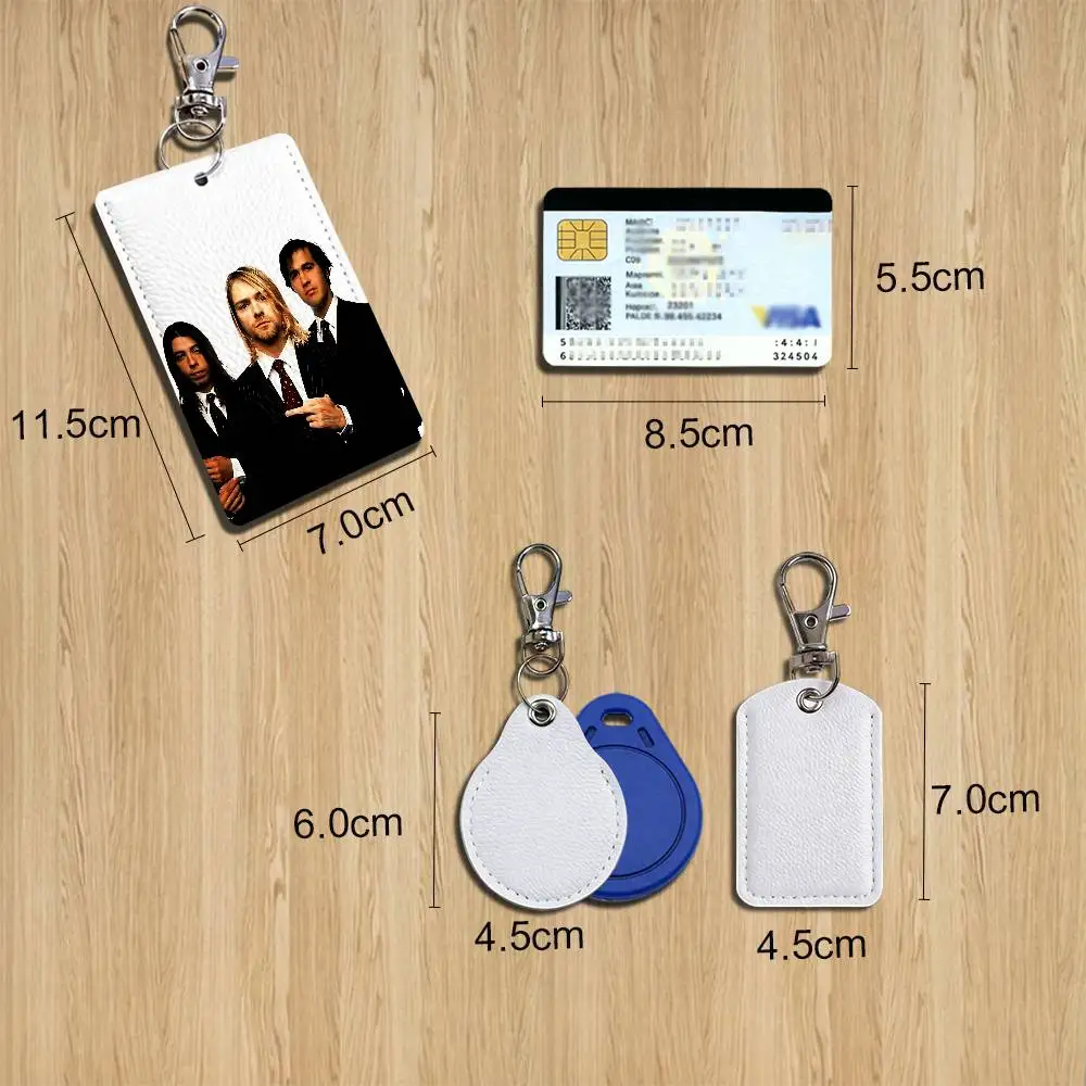 MTV Unplugged In New York Nirvana Cartoon Movie Singer Game Anime Leather Card Holder Can Store Access Control ID Card