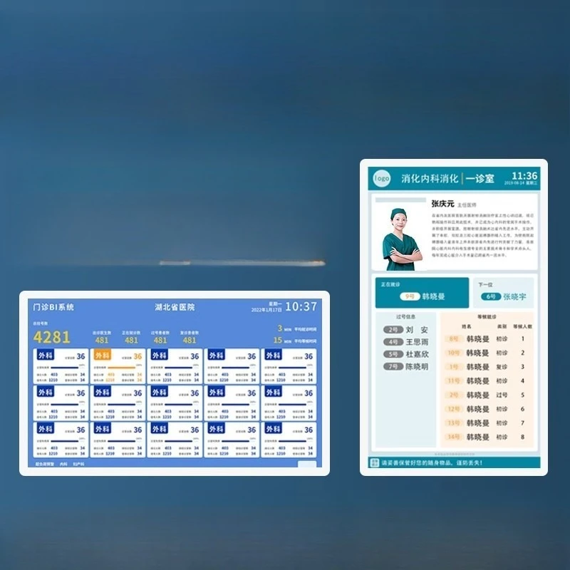 病院待ち番号呼び出しガイド画面 18.5インチ HIS 分類表示画面 スマートハウス番号情報一体型機