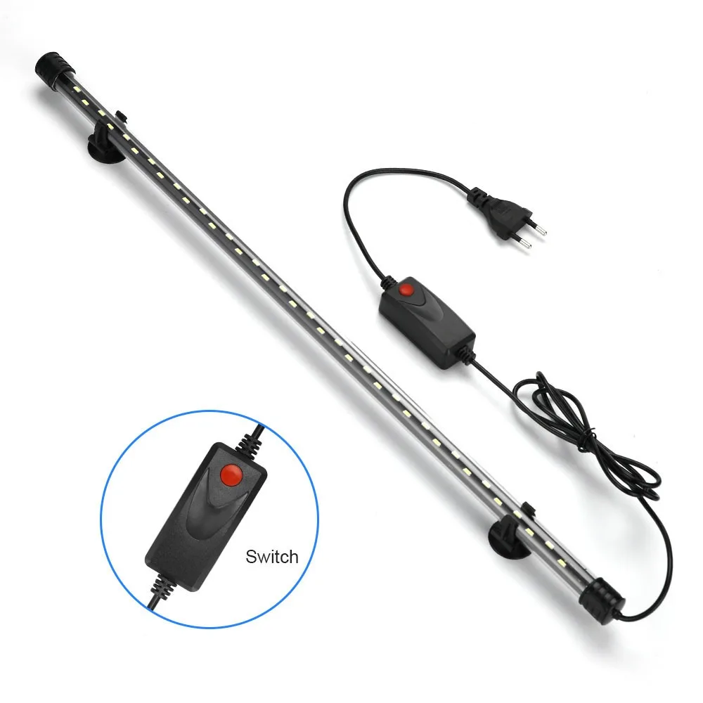 Aquarium LED Light Waterproof Fish Tank Light Plant Grow Lamp 18-48CM Underwater Aquariums Decor Lighting 90-260V 5730 Chip