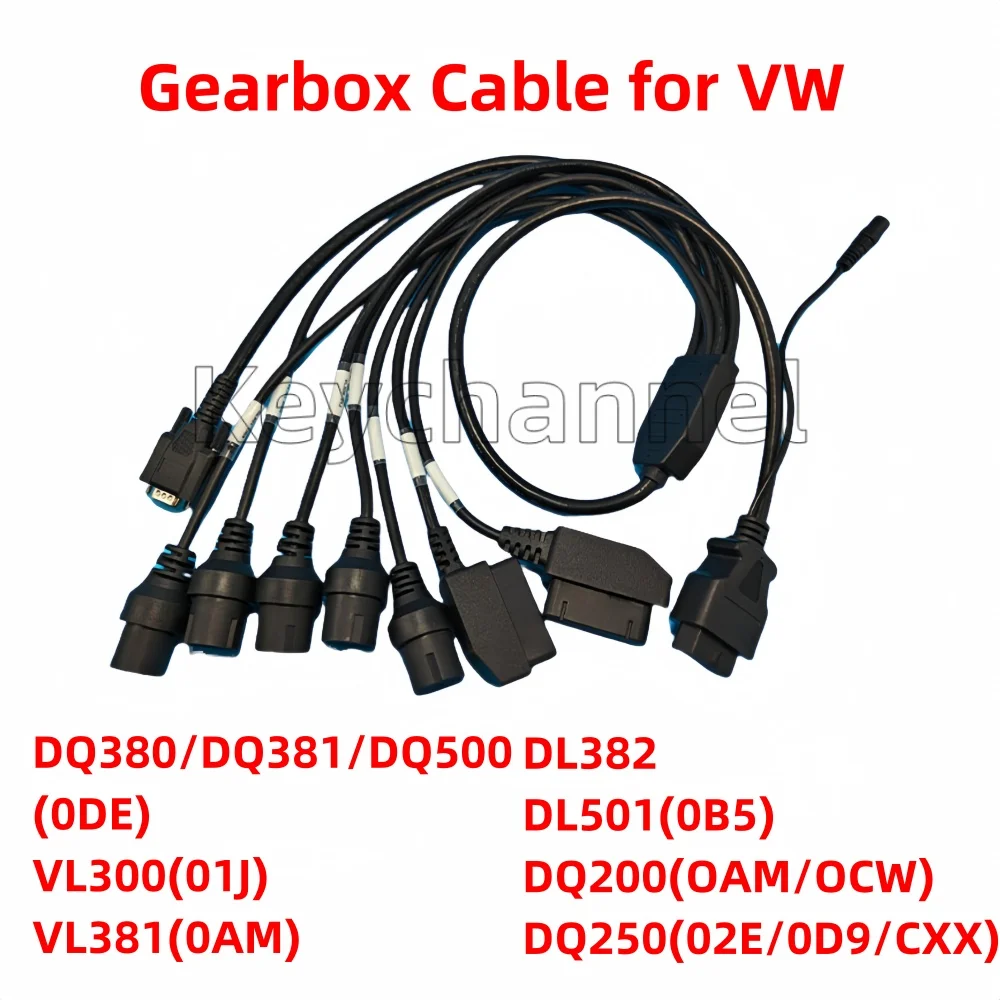 Kabel uji Gearbox 12v DC kabel Data adaptor kabel Clone untuk VAG DQ250 DQ200 DQ380 DQ500 VL381 VL382 DL501 konektor diagnostik