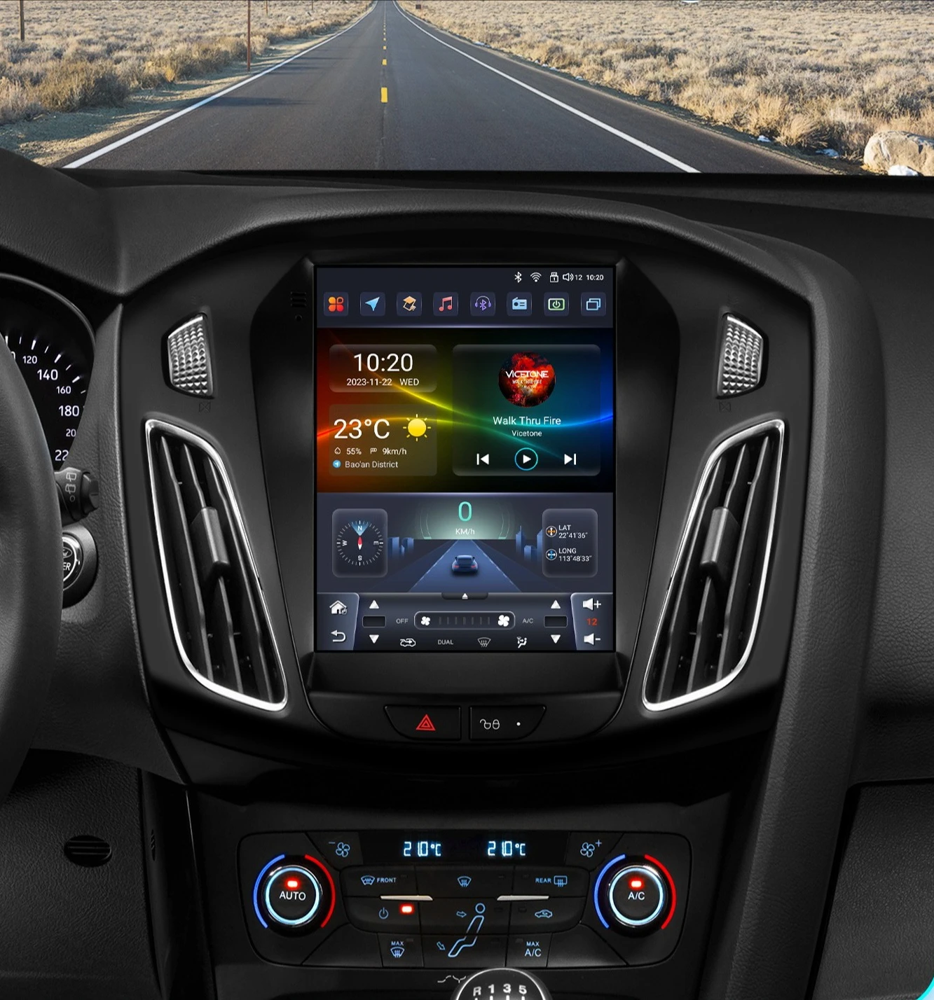 9,7 Zoll Android Auto Carplay Radio für Ford Focus 3 MK3 2011-2019 Auto Multimedia Player Intelligente Radio GPS 2DIN Stereo Audio