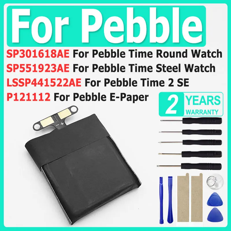 

XDOU Новый SP 301618 AE LSSP 441522 AE P 121112 СП 551923 AE Замените аккумулятор для часов Pebble Time Round Steel 2 SE E-Paper + набор инструментов