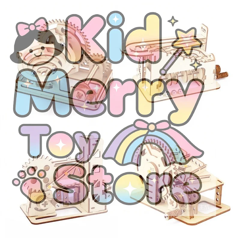1 Set DIY Model Building Kits With Mechanical Puzzles Spiral  Run 3D Wooden Puzzle Toy For Adults And Teens