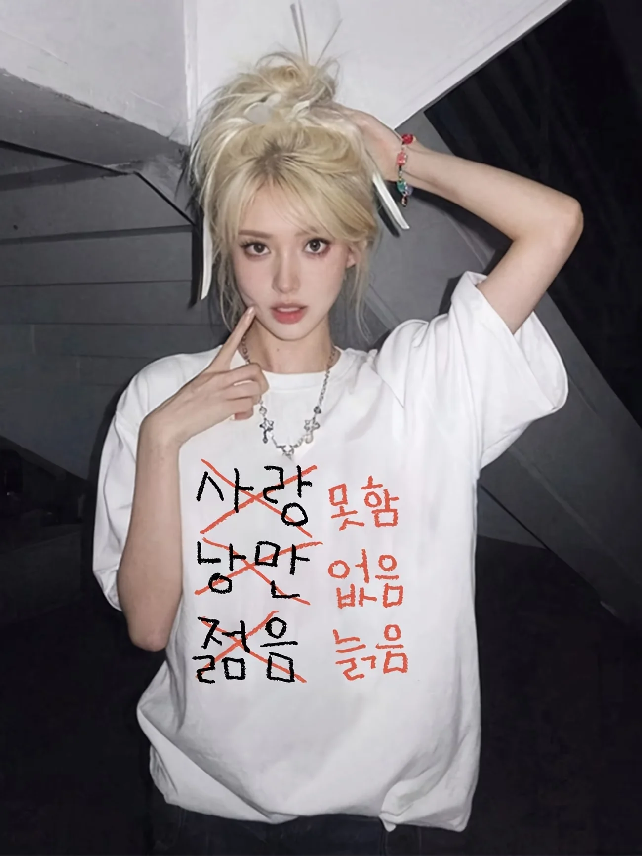Korean Style Letter Print T Shirt Women  Summer Casual Short Sleeve Crew Neck Loose Tee Harajuku Kawaii Streetwear Top