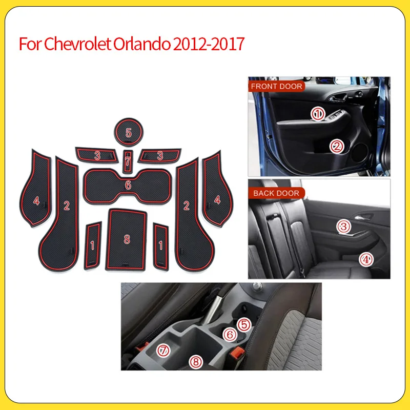 Door Slot Gasket For Chevrolet Orlando 2012-2017 PVC Latex Anti-dirty Scratch-resistant Wear-resistant Interior Accessories