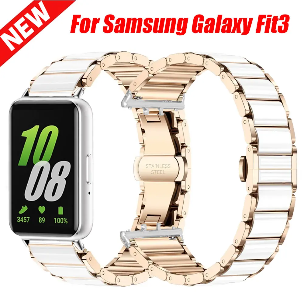 

Ceramics Bracelet For Samsung Galaxy Fit 3 Band Luxury Watchband Accessories Correa For Samsung Galaxy Fit 3 SM-R390 Strap