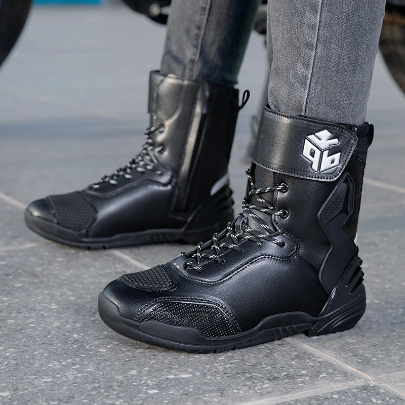 

Новинка 2026, мужские мотоциклетные ботинки, дышащие, противоскользящие, противоскользящие, противоскользящие, износостойкие, мужские мотоциклетные ботинки