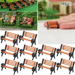 10pcs/set Model Train HO TT Scale 1:87 Bench Chair Settee Street Park Layout Plastic Craft Home Decor Kid Toy plastic bench