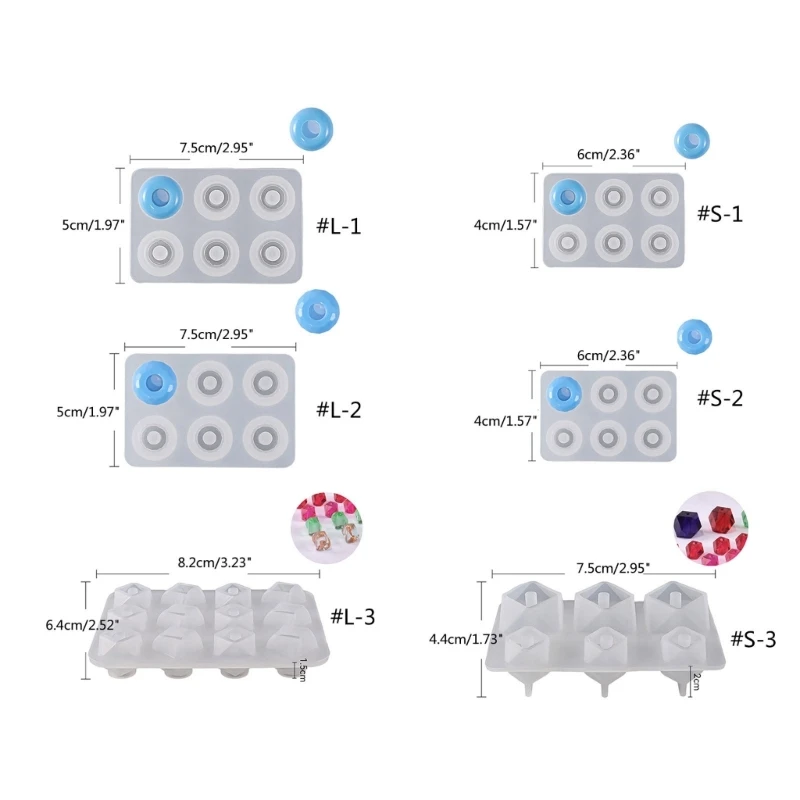 Resin Beads Molds with Hole Silicone Resin Epoxy Molds for Cabochon