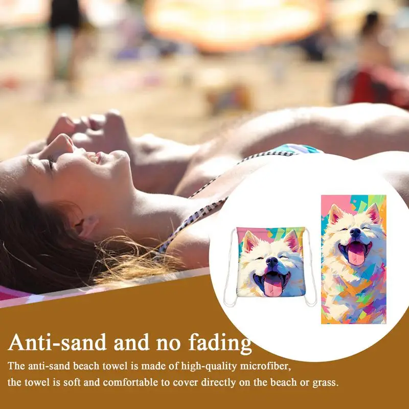 

Adult Beach Towels Folding Bath Blanket Quick-Dry Portable Towel Printed Sandproof Blanket For Travel Pool Gym Camping Hotel