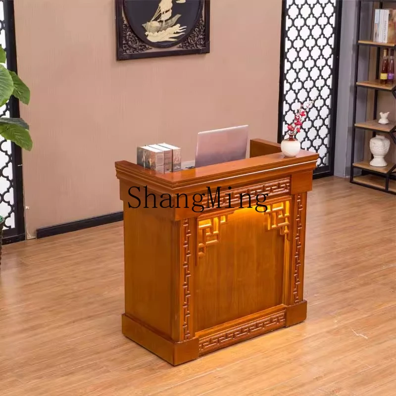 

FG Chinese style checkout page retro solid wood antique foot therapy hotel teahouse restaurant multi-functional bar