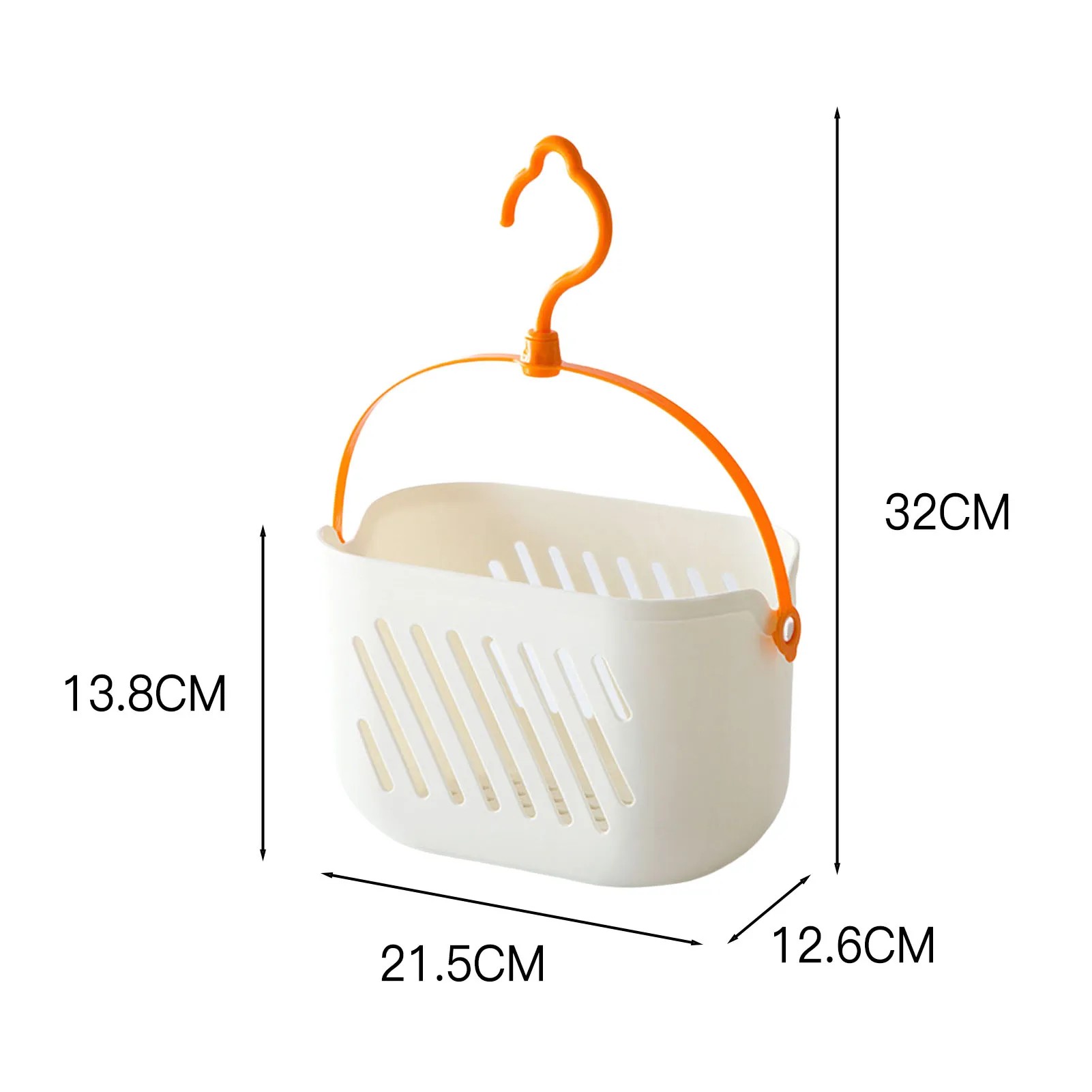 Hanging Storage Basket Versatile Bathroom Organizer for Homeowners Plastic Shower Caddy Wall Mount Bin Space Saving Holder