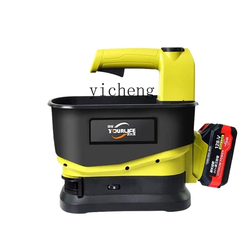 TQH Handheld Seeder Automatic Spreader Agricultural Electric Fertilizer Spreader Feeder Magic Grass Seed Vegetable Heart