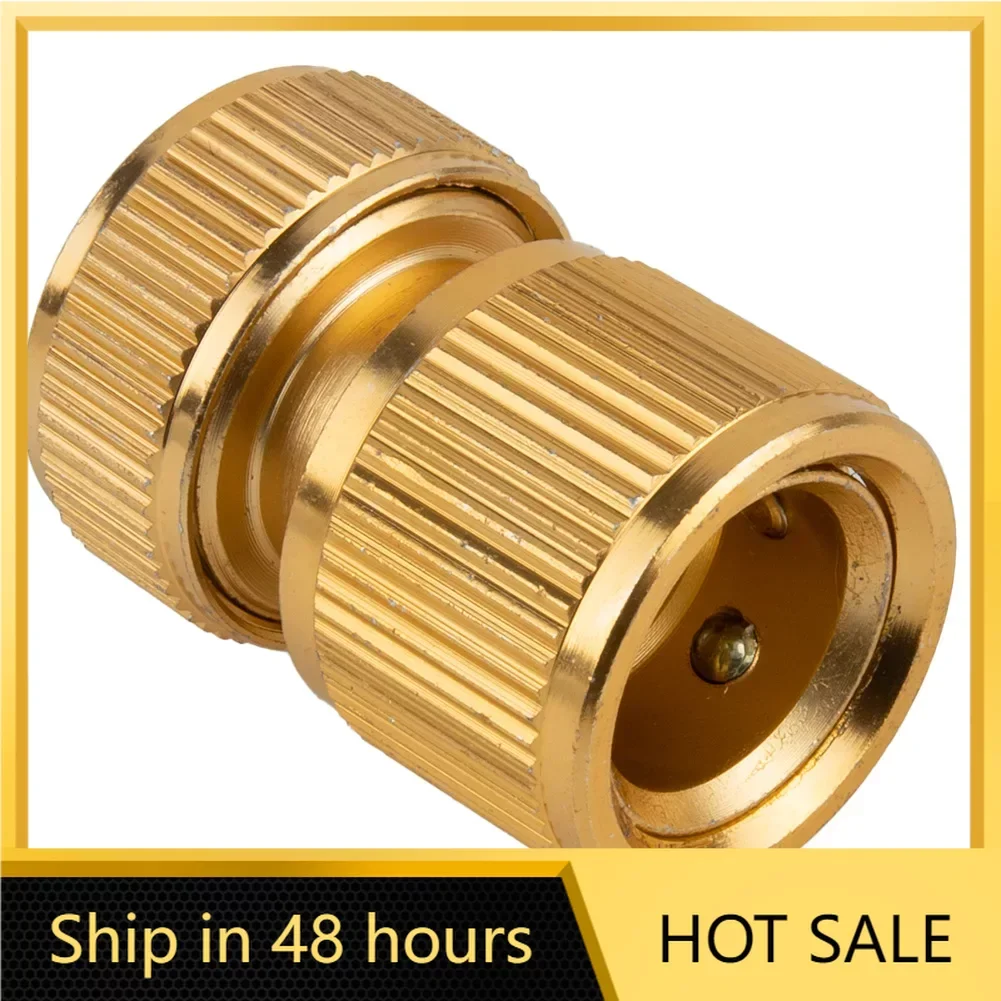 1/2inch Garden Brass Hose Quick Connector Nipple Water Stop Coupler For Garden Standardized Garden Hose Swivel Coupling Systems