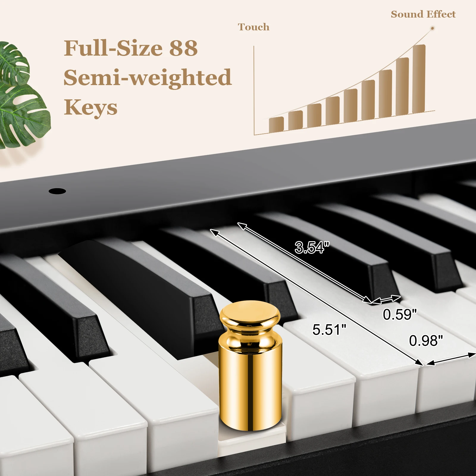 Sonart tastiera per pianoforte elettrico pieghevole a 88 tasti Semi ponderata Full Size MIDI Black