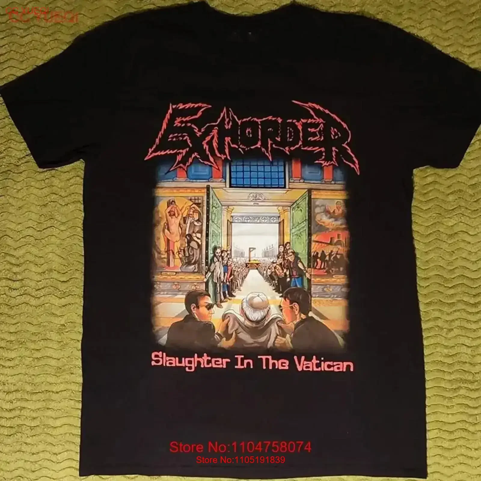 

Футболка Exhorder Slaughter In The Vatican, черная, размер S 5XL, OB893, винтажная, растянутая, дизайнерская одежда, мужская винтажная одежда