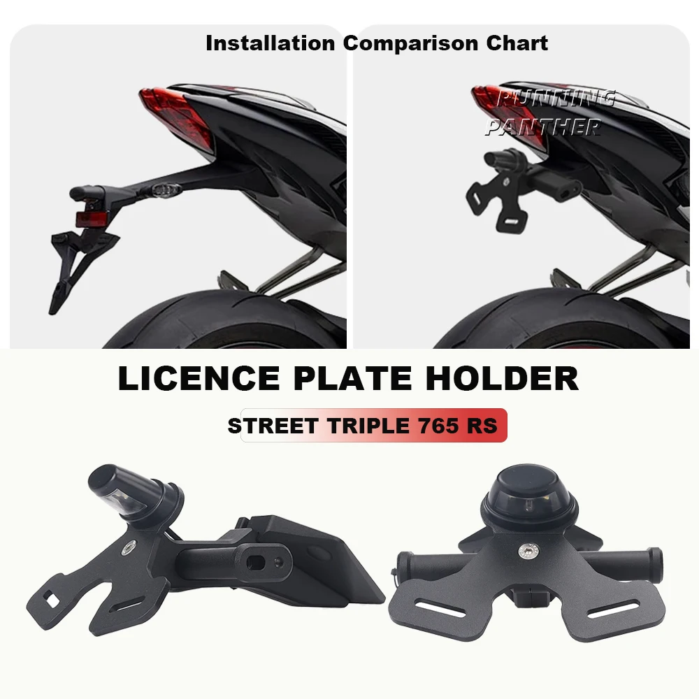 

For Street Triple 765 R RS S 675 Daytona 675 Motorcycle Accessories Rear Short Tail License Plate Holder Frame Tailstock Bracket