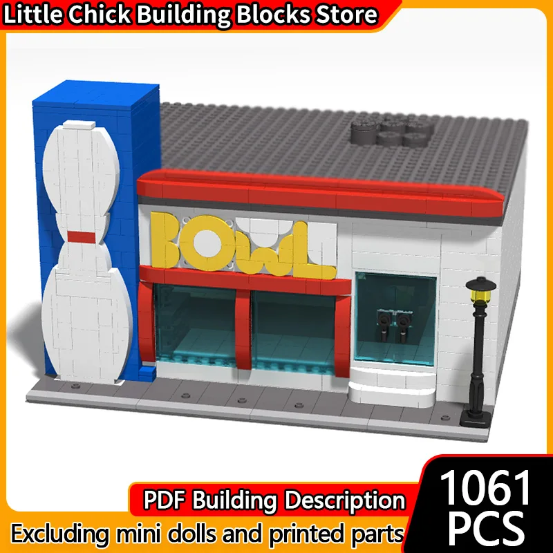 

City Street View Model MOC Building Bricks Modern Bowling Alley Modular Technology Gifts Holiday Assemble Children Toys Suit