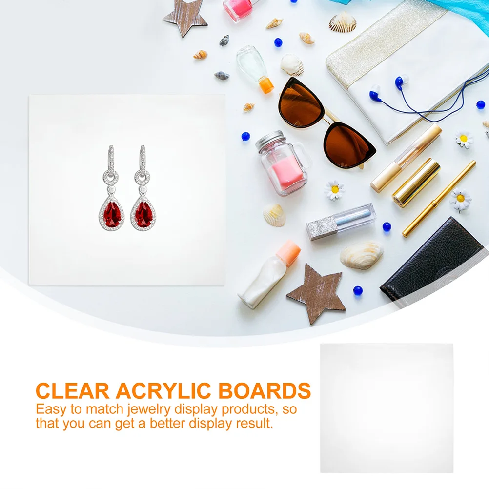 

5Pcs Acrylic Painting Board Clear Acrylic Sheet Square Sign DIY Accessory Safe Durable Practical Convenient Color Mixing Plate