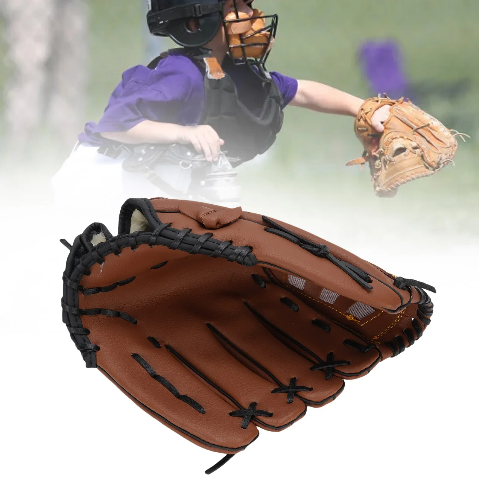 

Sports Baseball Glove For Adult Youth Leather Breathable Baseball Softball Glove For Training Blue 26.7cm/10.5in