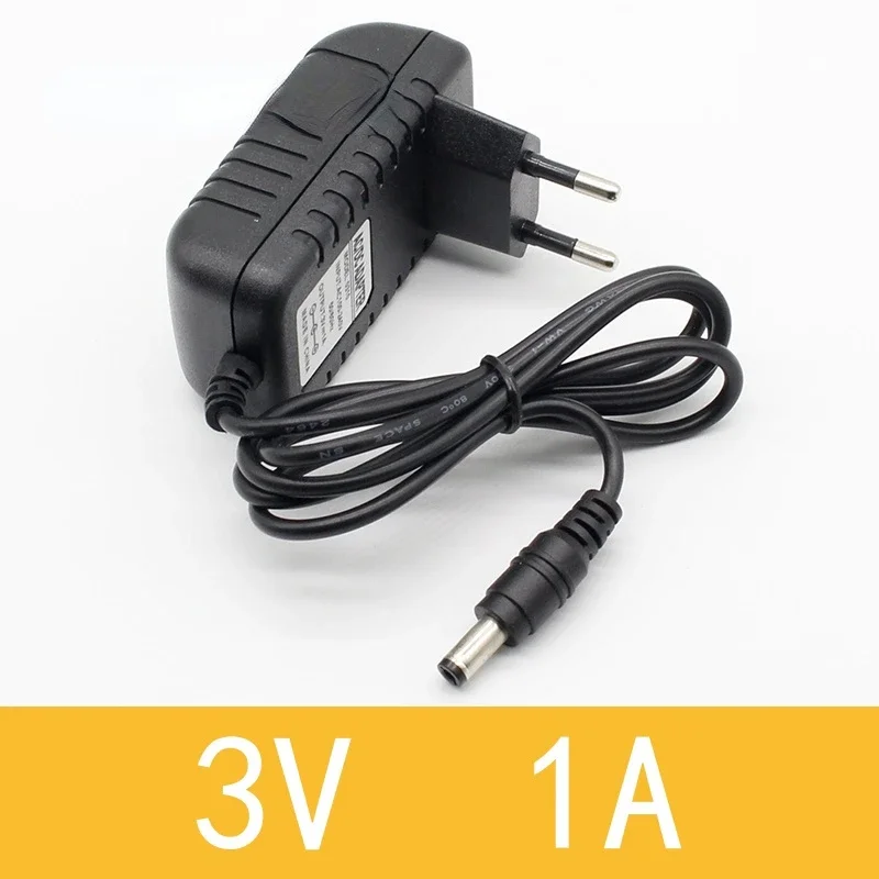 1 pz nuovo adattatore convertitore AC DC 3V 1A alimentatore caricabatterie EU spina 5.5mm x 2.1mm