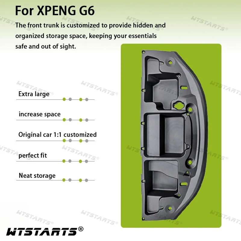 Für XPENG G6 2023-2025 Frunk-Aufbewahrungsbox, Frunk-Organizer-Einsatz, ABS-Kunststoffeinsatz, Vorderkofferraum-Aufbewahrungsbox, Auto-Innenzubehör