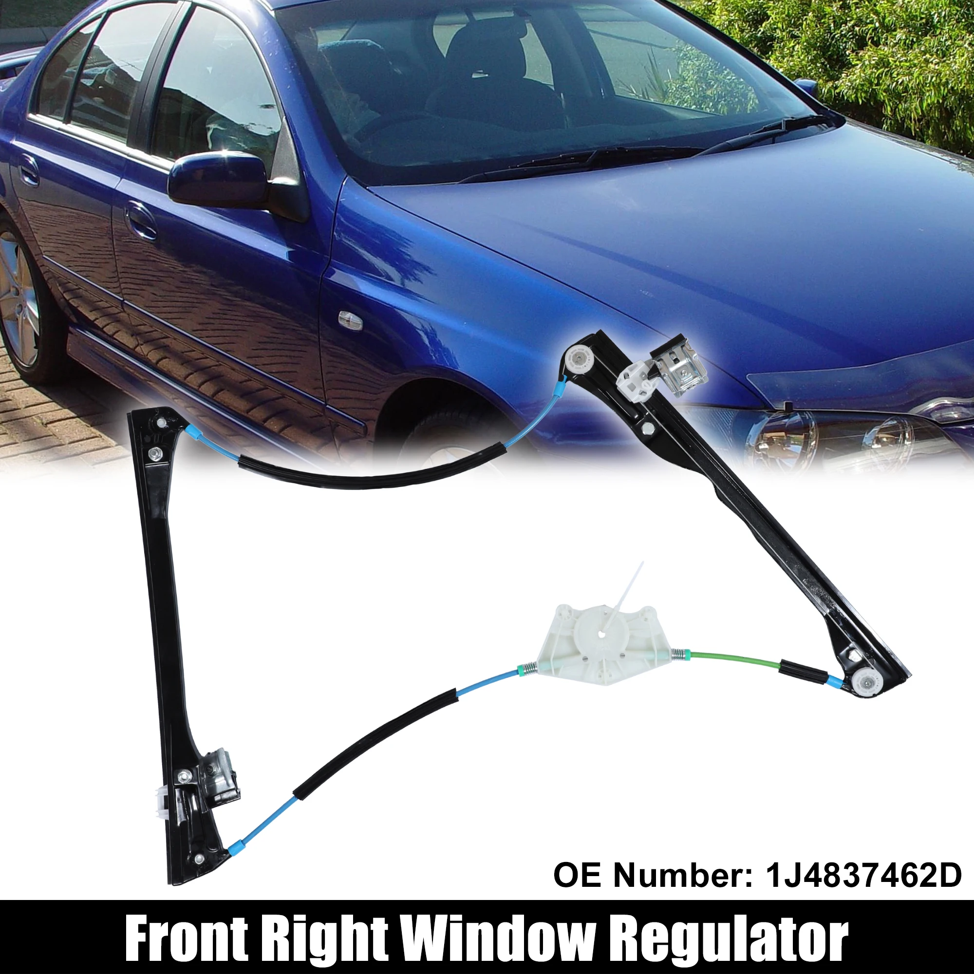 Uxcell Car Front Right Window Regulator 1J4837462D for VW Golf MK4 Hatchback 1997-2005 for VW Bora Mk4 Saloon (1J2) 1998-2005