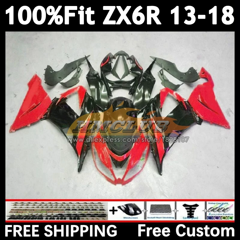 Body For KAWASAKI NINJA ZX-6R 2013 2014 2015 2016 2017 2018 159No.22 stock red ZX 636 6R ZX636 ZX6R 13 14 15 16 17 18 Fairing