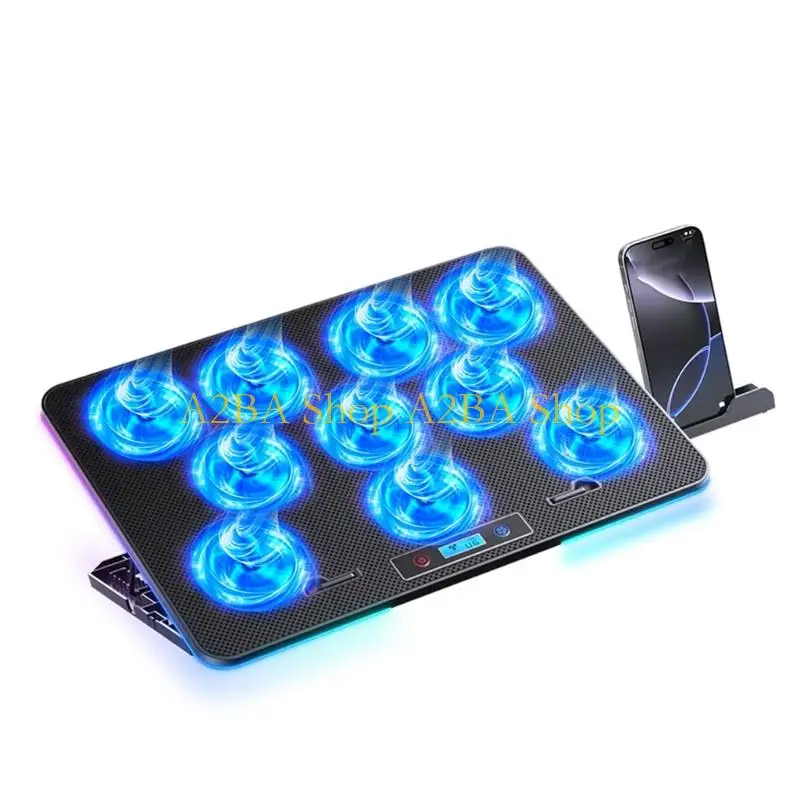 A2BA RGBs Illuminates Laptop Cooling Pad Optimized Heat Dissipation For 14-17.3inch Devices