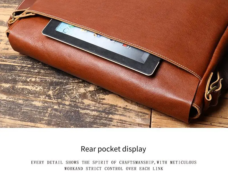 Retro-Modern Men's Vegetable-Tanned Cowhide Messenger Bag - Convertible Shoulder/Crossbody Laptop Briefcase, Work Bag