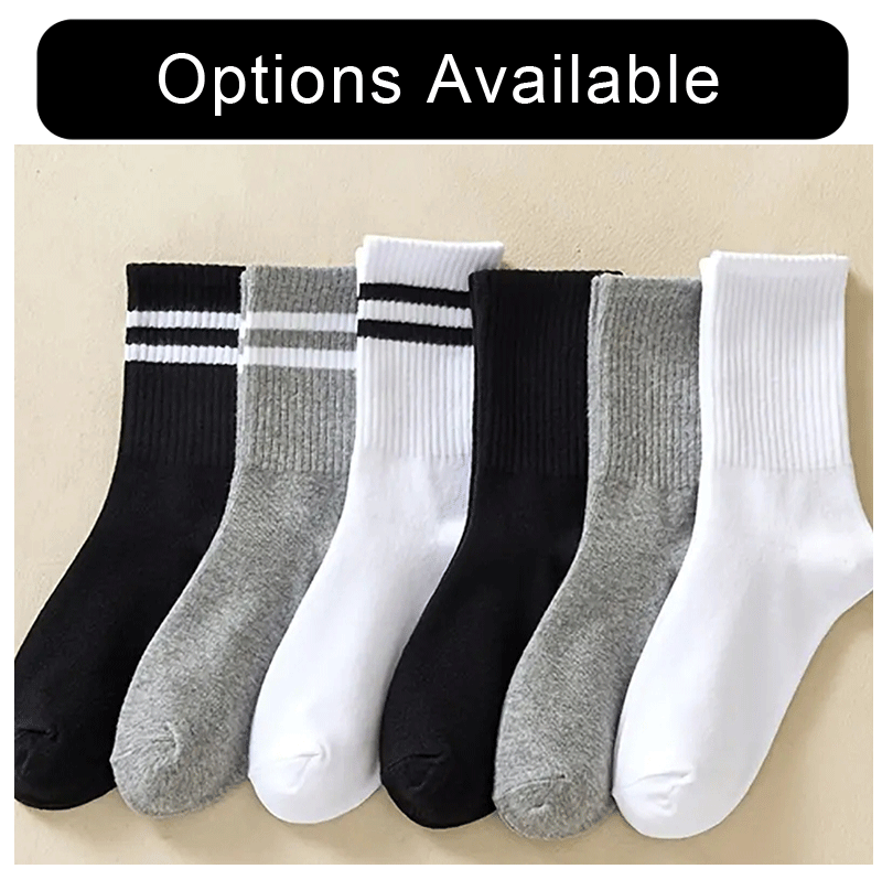 5/6/10 Pairs Women's Mid Socks Solid Color Breathable Comfortable In Autumn Winter Absorbing High-Quality Casual Socks Sports