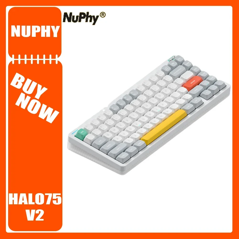 

Nuphy Halo75 V2 Mechanical Keyboard Three Mode HotSwap Gasket Wireless Gaming Keyboard Support VIA/QMK PC Gamer Accessories Mac