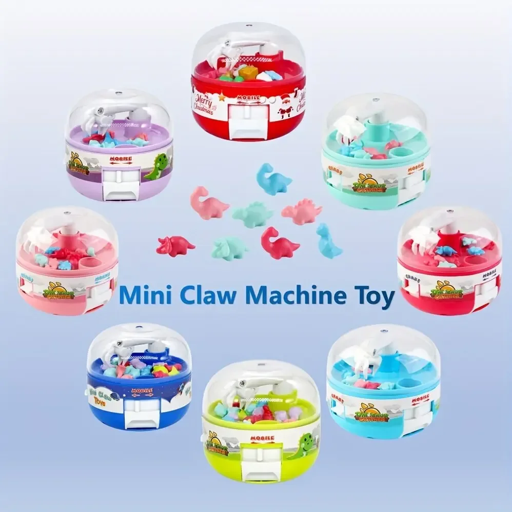 New Doll Grabbing Machine Toy Mini Dinosaur Grabbing Machine Twisted Egg Children Grabbing Fun Holiday Gift for Boys and Girls