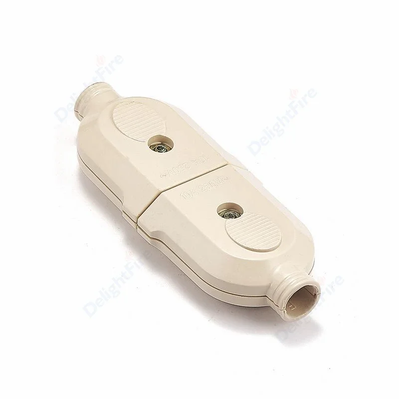 EU Plug Adapter Euro Male Replacement Female Rewireable Socket Outlet 2 Pin AC Electric Power Wire Plug Extension Cord Connector